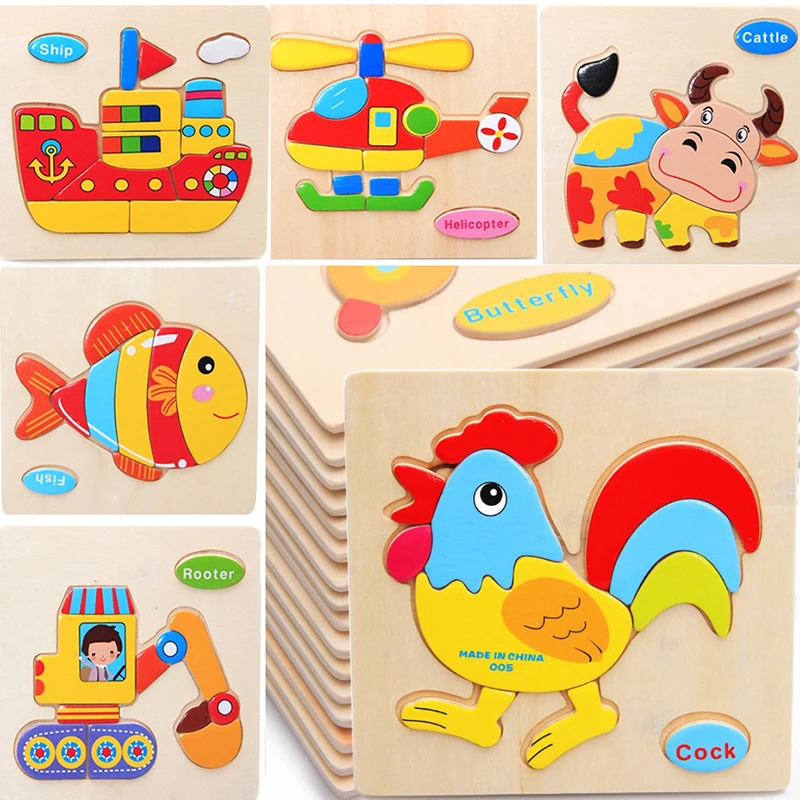 Kids 3D Puzzles Jigsaw Wooden Toys For Children Cartoon Animal Traffic Puzzles Intelligence Children Early Educational Toys
Kids 3D Puzzles Jigsaw Wooden Toys For Children Cartoon Animal Traffic Puzzles Intelligence Children Early Educational Toys