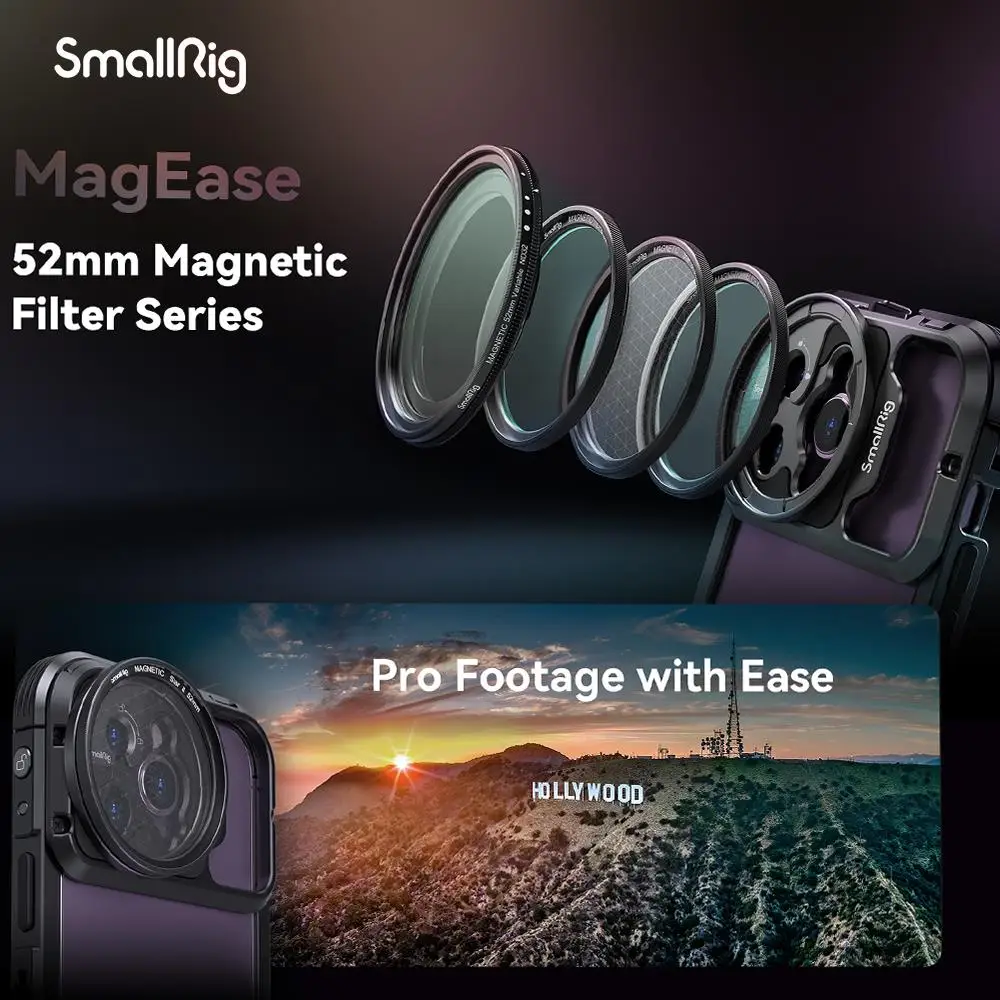 SmallRig MagEase Magnetic VND Filter Kit/CPL Filter Kit/1/4 Effect Black Mist Filter Kit/Star-Cross Filter Kit 52mm for iPhone
SmallRig MagEase Magnetic VND Filter Kit/CPL Filter Kit/1/4 Effect Black Mist Filter Kit/Star-Cross Filter Kit 52mm for iPhone
