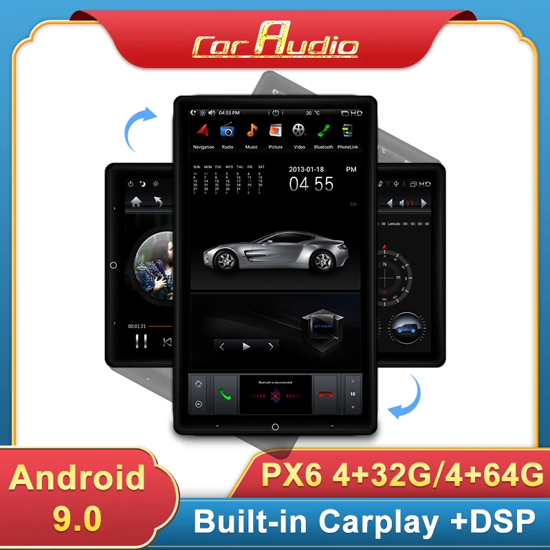 13.6 inch Tesla Style Automatic Rotation Screen 2 Din Universal Android 9 Car DVD GPS Multimedia Player Auto Radio Car Stereo
13.6 inch Tesla Style Automatic Rotation Screen 2 Din Universal Android 9 Car DVD GPS Multimedia Player Auto Radio Car Stereo