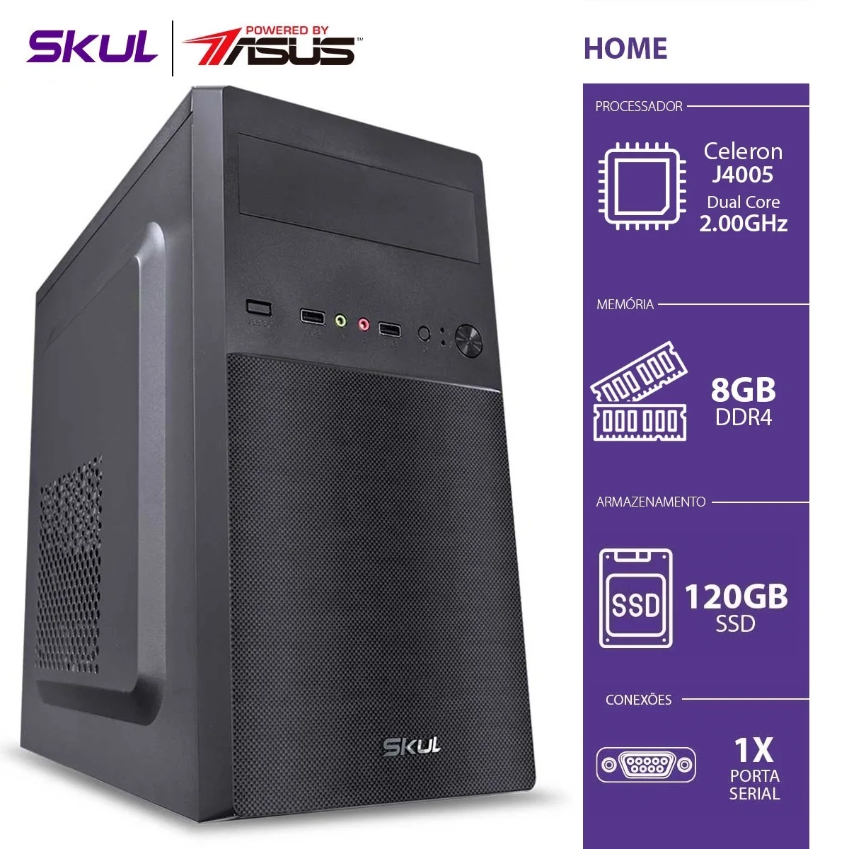 COMPUTER HOME H100 POWERED BY ASUS - DUAL CORE J4005 2.00GHZ MEM 8GB DDR4 UDIMM SSD 120GB 1X SERIAL SOURCE 200W
COMPUTER HOME H100 POWERED BY ASUS - DUAL CORE J4005 2.00GHZ MEM 8GB DDR4 UDIMM SSD 120GB 1X SERIAL SOURCE 200W