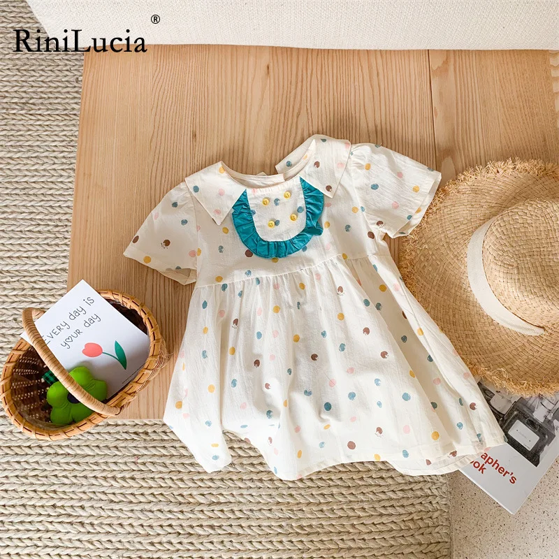 RiniLucia Summer Girls Dress Lapel Short Sleeve Dots Print Korean Sweet Princess Dress Baby Kids Children'S Clothing
RiniLucia Summer Girls Dress Lapel Short Sleeve Dots Print Korean Sweet Princess Dress Baby Kids Children'S Clothing