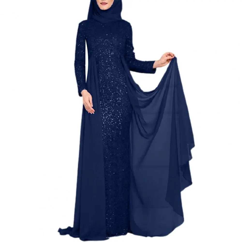 Dress Women Elegant O-Neck Long Sleeve High-Waist Net Yarn Stitching Shiny Sequins Bodycon Party Maxi Dress Vestidos
Dress Women Elegant O-Neck Long Sleeve High-Waist Net Yarn Stitching Shiny Sequins Bodycon Party Maxi Dress Vestidos