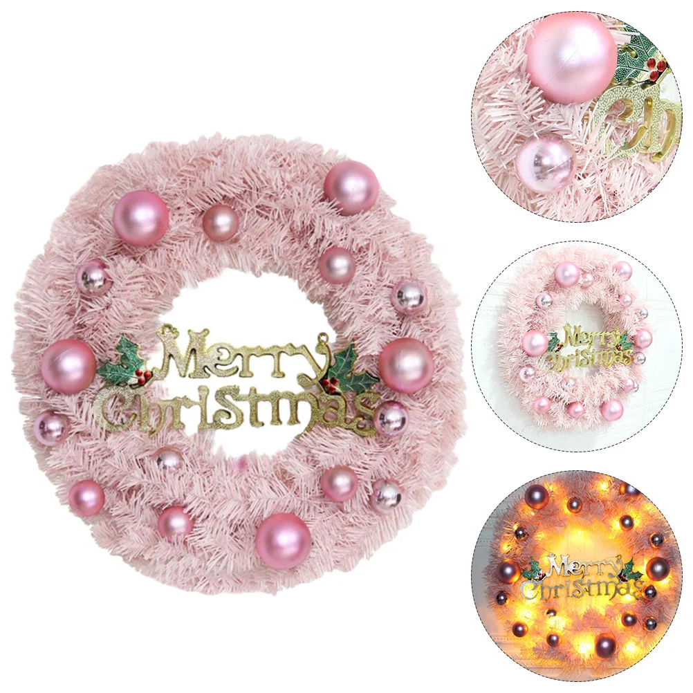 Pink Artificial Christmas Wreath Merry Christmas Sign Shatterproof Christmas Ball Wreath With Light Xmas Decoration
Pink Artificial Christmas Wreath Merry Christmas Sign Shatterproof Christmas Ball Wreath With Light Xmas Decoration