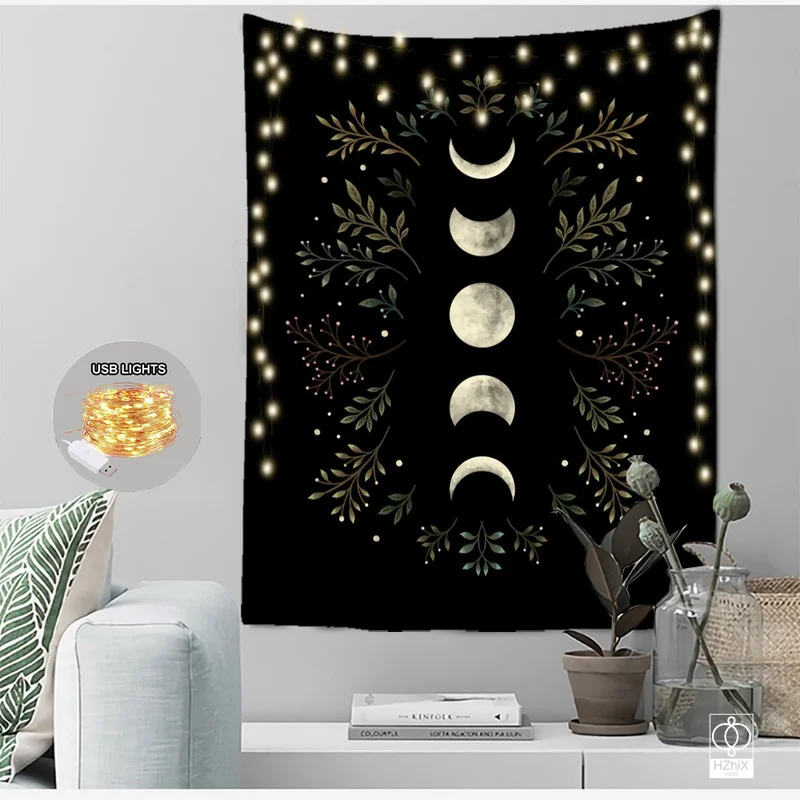 Moon Phase Sun Tapestry Boho Hippie Black and White Style Tapestres for Wall Hanging Cosmic Art Dorm Psychedelic Home Decor
Moon Phase Sun Tapestry Boho Hippie Black and White Style Tapestres for Wall Hanging Cosmic Art Dorm Psychedelic Home Decor