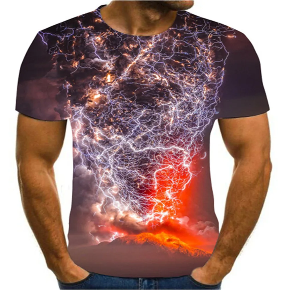 Summer Men's 3D Printing T-shirt Lightning Landscape Printing T-shirt Men's T-shirt Black 3DT Shirt Round Neck Beach T-shirt
Summer Men's 3D Printing T-shirt Lightning Landscape Printing T-shirt Men's T-shirt Black 3DT Shirt Round Neck Beach T-shirt