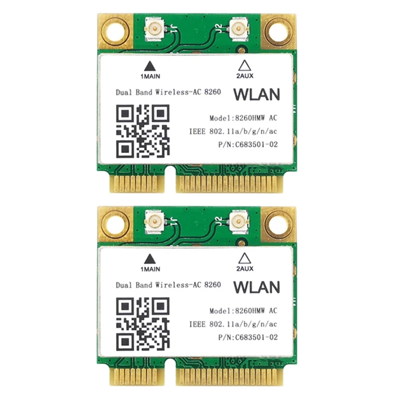 2X 1200Mbps Network Card 8260Hmw Ac 2.4G+5G Mini Pci-E Card 4.2 Bluetooth Wifi Card 802.11Ac 867Mbps
2X 1200Mbps Network Card 8260Hmw Ac 2.4G+5G Mini Pci-E Card 4.2 Bluetooth Wifi Card 802.11Ac 867Mbps