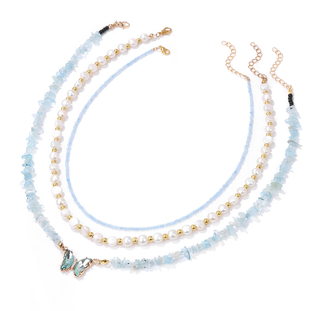 3pcs/set New Butterfly Pendant Necklace Natural Aquamarines Necklaces For Women Pearl Beaded Choker Crystal Exquisite Jewelry
3pcs/set New Butterfly Pendant Necklace Natural Aquamarines Necklaces For Women Pearl Beaded Choker Crystal Exquisite Jewelry