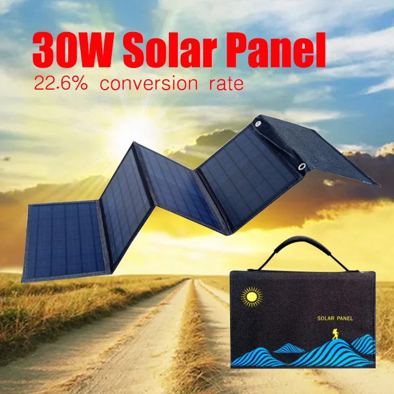 30W 5V USB 18V DC Solar Panel Kit Complete Waterproof Folding For Camping Hiking Outdoor Travel Mobile Phone Power Bank Charging
30W 5V USB 18V DC Solar Panel Kit Complete Waterproof Folding For Camping Hiking Outdoor Travel Mobile Phone Power Bank Charging
