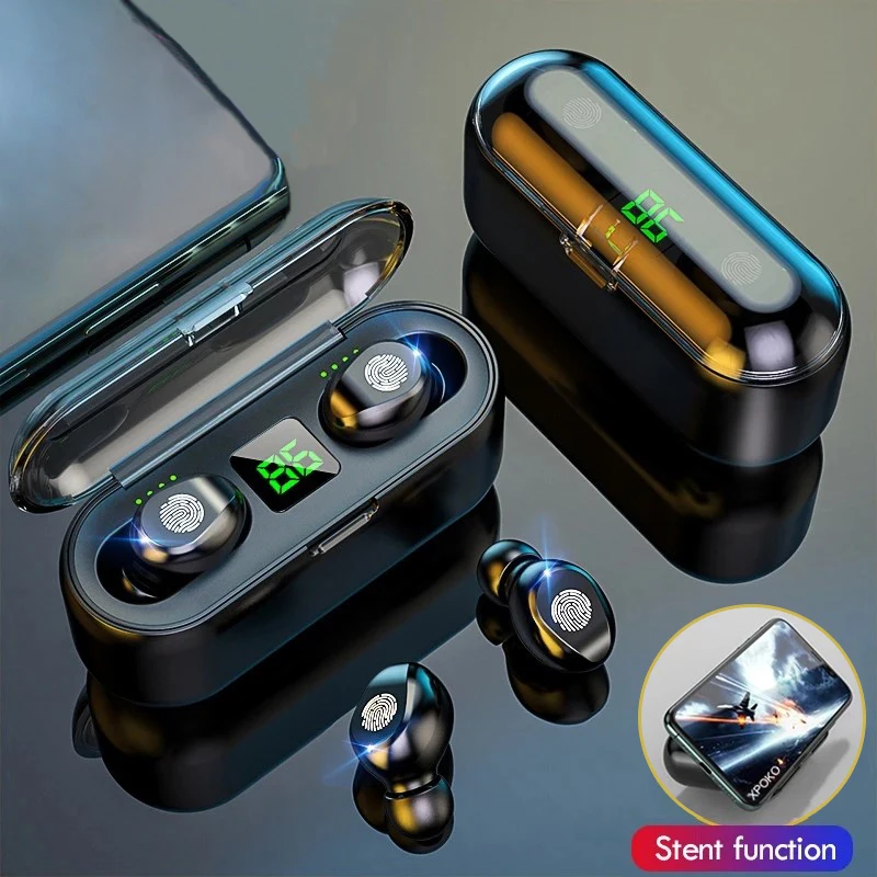F9 TWS Headphones Bluetooth 5.0 Earphone Wireless Earbuds in-ear Sport Headsets Stereo Bass Noise Cancelling Microphone Earpluds
F9 TWS Headphones Bluetooth 5.0 Earphone Wireless Earbuds in-ear Sport Headsets Stereo Bass Noise Cancelling Microphone Earpluds