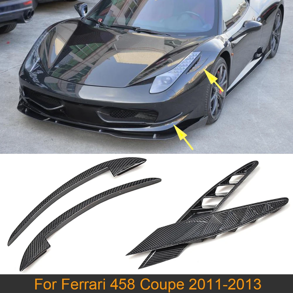 Car Front Air Intake Flow Vents Trims For Ferrari 458 Base Coupe 2 Door 2011-2013 Front Canards Splitters Fins Carbon Fiber
Car Front Air Intake Flow Vents Trims For Ferrari 458 Base Coupe 2 Door 2011-2013 Front Canards Splitters Fins Carbon Fiber