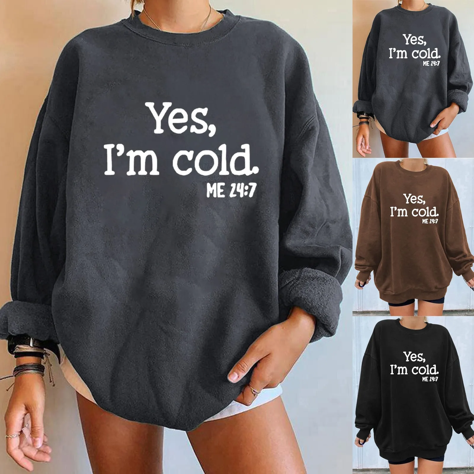 Женский свитшот с круглым вырезом и принтом, повседневный Свободный пуловер большого размера с длинным рукавом, зимние тонкие флисовые Топы без пальцев, Женский пуловер
Женский свитшот с круглым вырезом и принтом, повседневный Свободный пуловер большого размера с длинным рукавом, зимние тонкие флисовые Топы без пальцев, Женский пуловер