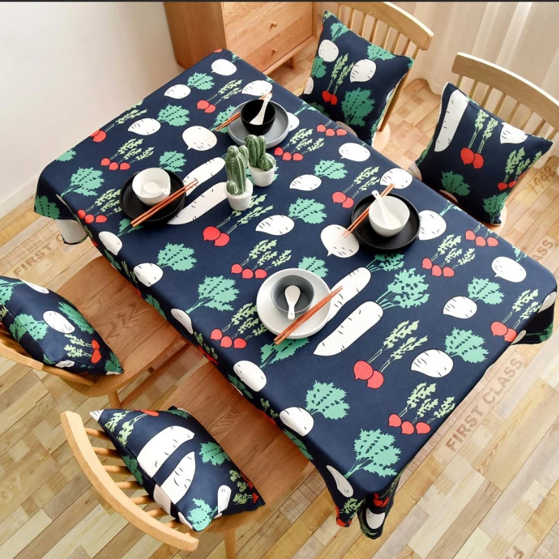 Скатерть с белым рисунком растений, водонепроницаемая прямоугольная ткань «Оксфорд», домашний текстиль, кухонный Декор