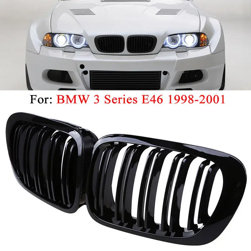 2Pcs Glossy Black Front Hood Kidney Grille Grill ABS Dual Line Compatible For 98-01 BMW E46 M3 Cabrio M3 Coupe Car Accessories
2Pcs Glossy Black Front Hood Kidney Grille Grill ABS Dual Line Compatible For 98-01 BMW E46 M3 Cabrio M3 Coupe Car Accessories