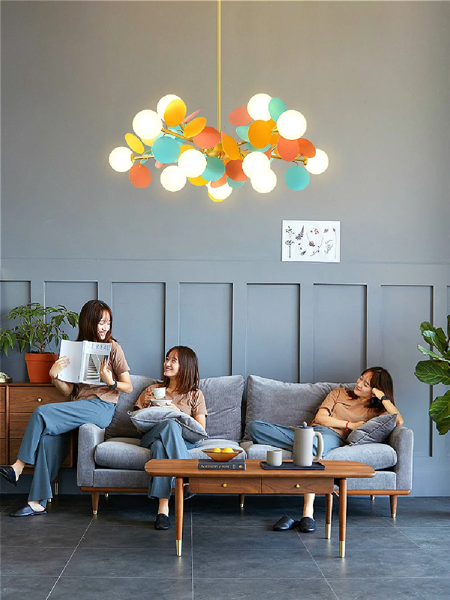 Modern simple colored glass ball led chandelier Nordic living room dining room ceiling lamp chandelier bedroom children's lamps
Modern simple colored glass ball led chandelier Nordic living room dining room ceiling lamp chandelier bedroom children's lamps