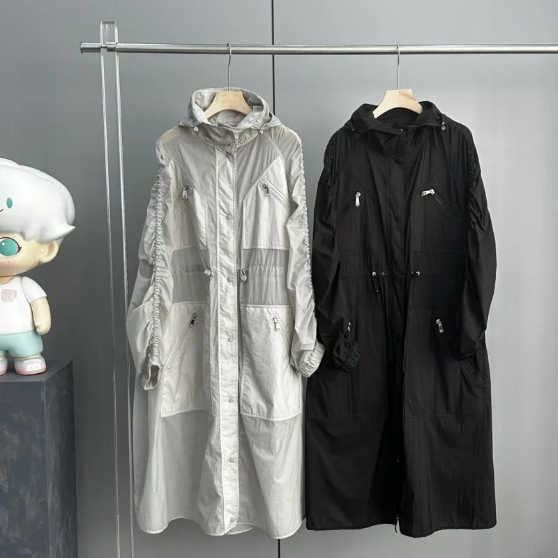 lady Spring and summer Long style hooded windbreaker Y2K Casual jacket Waist type self-cultivation Solid color maiden style
lady Spring and summer Long style hooded windbreaker Y2K Casual jacket Waist type self-cultivation Solid color maiden style
