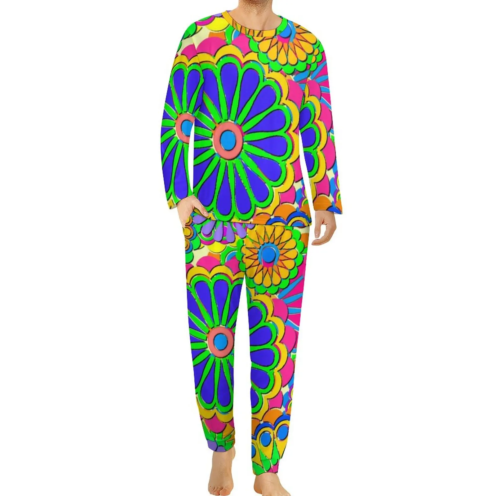 Colorful Flower Power Pajamas Spring 2 Pieces Bright Hippy Style Trendy Pajama Sets Long Sleeve Sleep Graphic Nightwear 4XL 5XL
Colorful Flower Power Pajamas Spring 2 Pieces Bright Hippy Style Trendy Pajama Sets Long Sleeve Sleep Graphic Nightwear 4XL 5XL