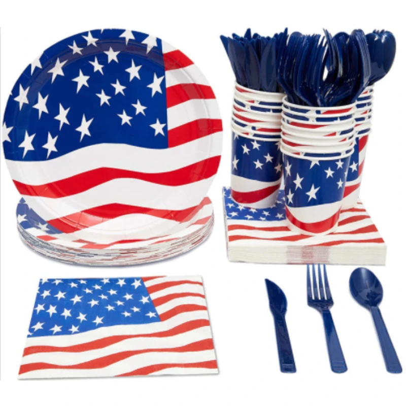 USA National Flag Independence Day Paper Napkins Plate Cup Party Supplies Tableware Spoon Disposable Cutlery Set Party Supplies
USA National Flag Independence Day Paper Napkins Plate Cup Party Supplies Tableware Spoon Disposable Cutlery Set Party Supplies