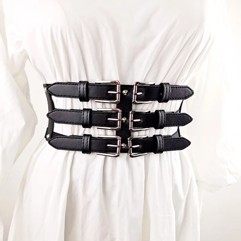 3 Straps Belts Women Lady Fashion Soft Pu Leather Elastic Belt Self Tie Wrap Waist for Mujer Dress Slimming Corset Waist Belt
3 Straps Belts Women Lady Fashion Soft Pu Leather Elastic Belt Self Tie Wrap Waist for Mujer Dress Slimming Corset Waist Belt