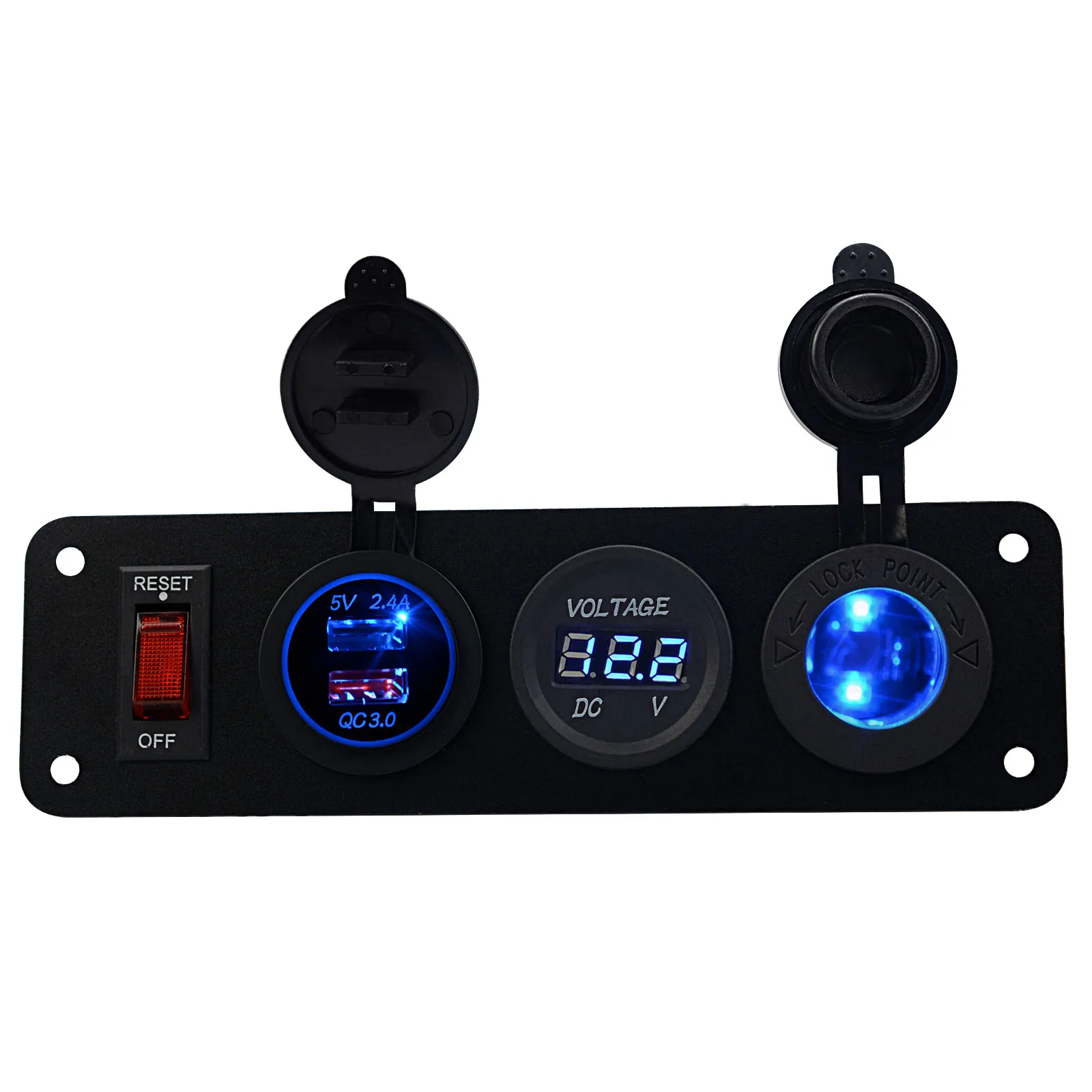 3 In 1 12V Dual USB Charger Ports Dual QC3.0 Cigarette Lighter Socket Power Adapter Outlet Panel Waterproof Digital Voltmeter
3 In 1 12V Dual USB Charger Ports Dual QC3.0 Cigarette Lighter Socket Power Adapter Outlet Panel Waterproof Digital Voltmeter