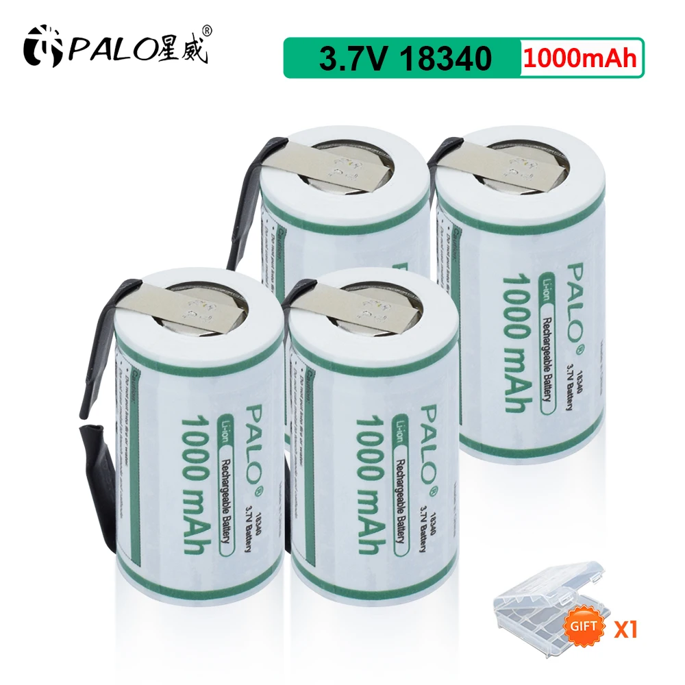 PALO 18350 Li-ion battery 1000mAh 3.7V Rechargeable Lithium Battery Cells With Nickel sheet for Electric Flashlight Toothbrush
PALO 18350 Li-ion battery 1000mAh 3.7V Rechargeable Lithium Battery Cells With Nickel sheet for Electric Flashlight Toothbrush