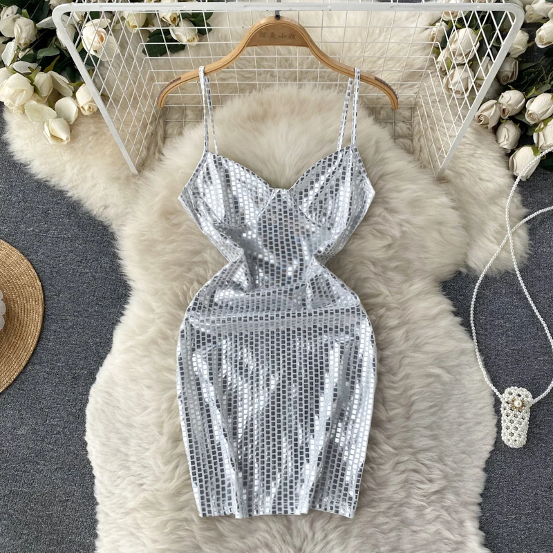Chic Summer Spaghetti Strap Vintage Dress Sequins Empire Backless Dresses Solid Above Knee Woman Clothing for Women Dropshipping
Chic Summer Spaghetti Strap Vintage Dress Sequins Empire Backless Dresses Solid Above Knee Woman Clothing for Women Dropshipping
