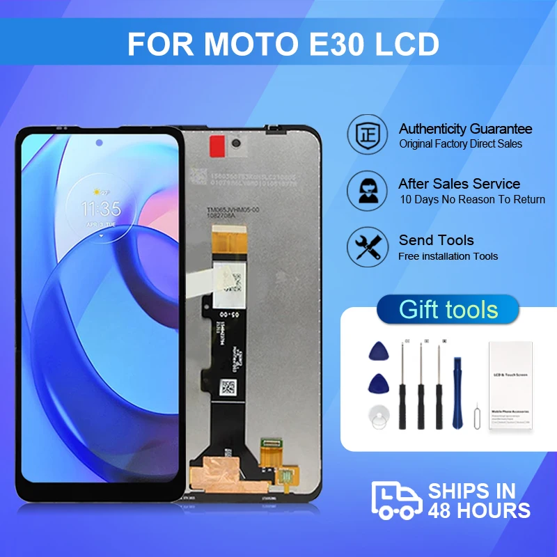 ЖК-дисплей 6,5 дюйма XT2159-1 для Moto E30, сенсорный экран, дигитайзер в сборе, Замена с рамкой, бесплатная доставка 
ЖК-дисплей 6,5 дюйма XT2159-1 для Moto E30, сенсорный экран, дигитайзер в сборе, Замена с рамкой, бесплатная доставка