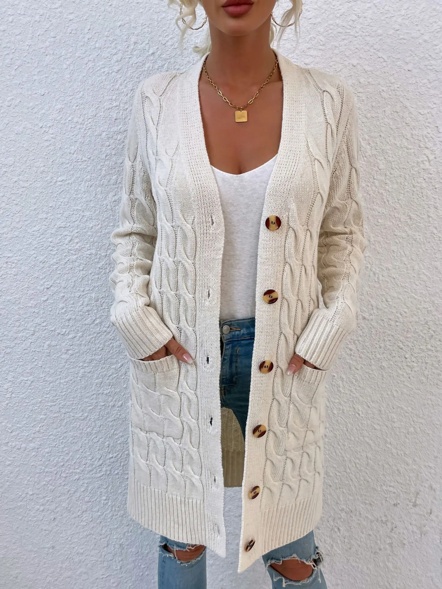 MAYCAUR Women's Cardigan Sweater 2023 Autumn and Winter New Long Coat Twisted Rope Solid Color Knitted Sweaters Women
MAYCAUR Women's Cardigan Sweater 2023 Autumn and Winter New Long Coat Twisted Rope Solid Color Knitted Sweaters Women