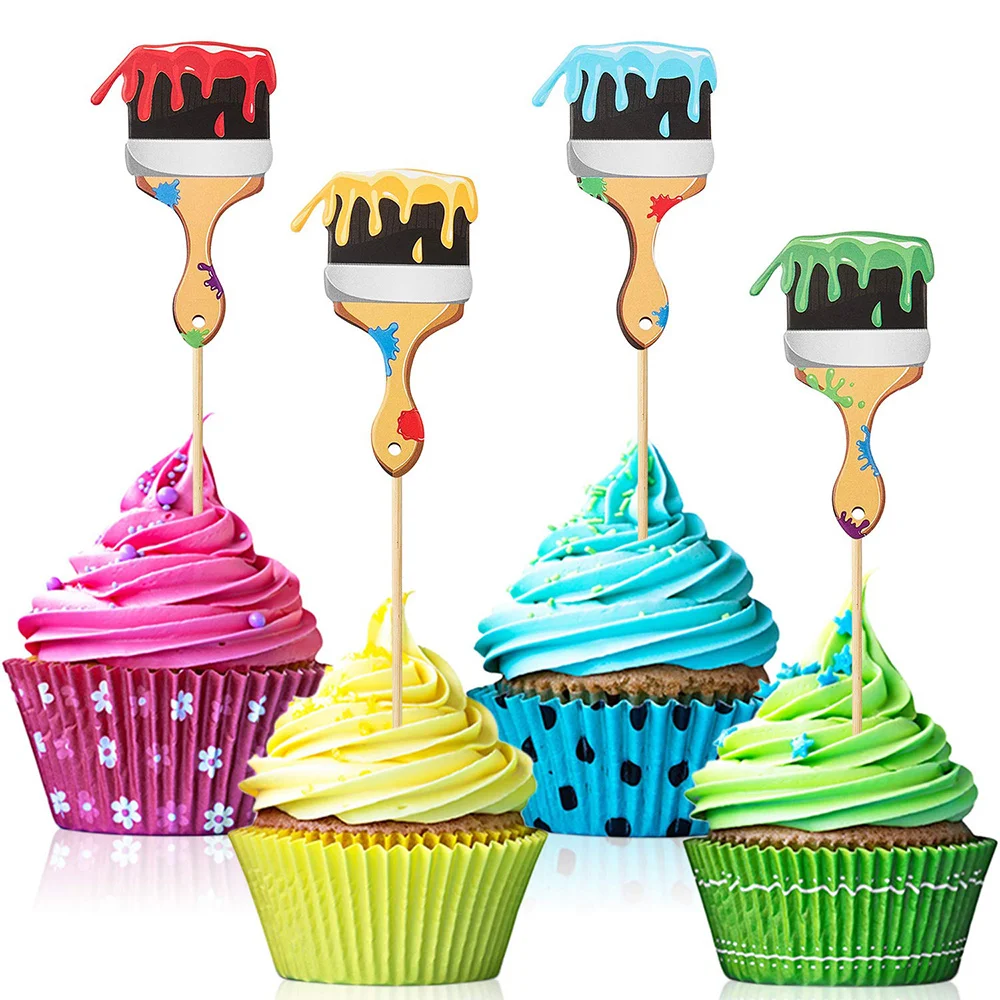 12pcs Paint Brush Cupcake Toppers Painting Picks Toothpicks for Art Theme Cake Decoration Graffiti Artist Birthday Party Supply
12pcs Paint Brush Cupcake Toppers Painting Picks Toothpicks for Art Theme Cake Decoration Graffiti Artist Birthday Party Supply