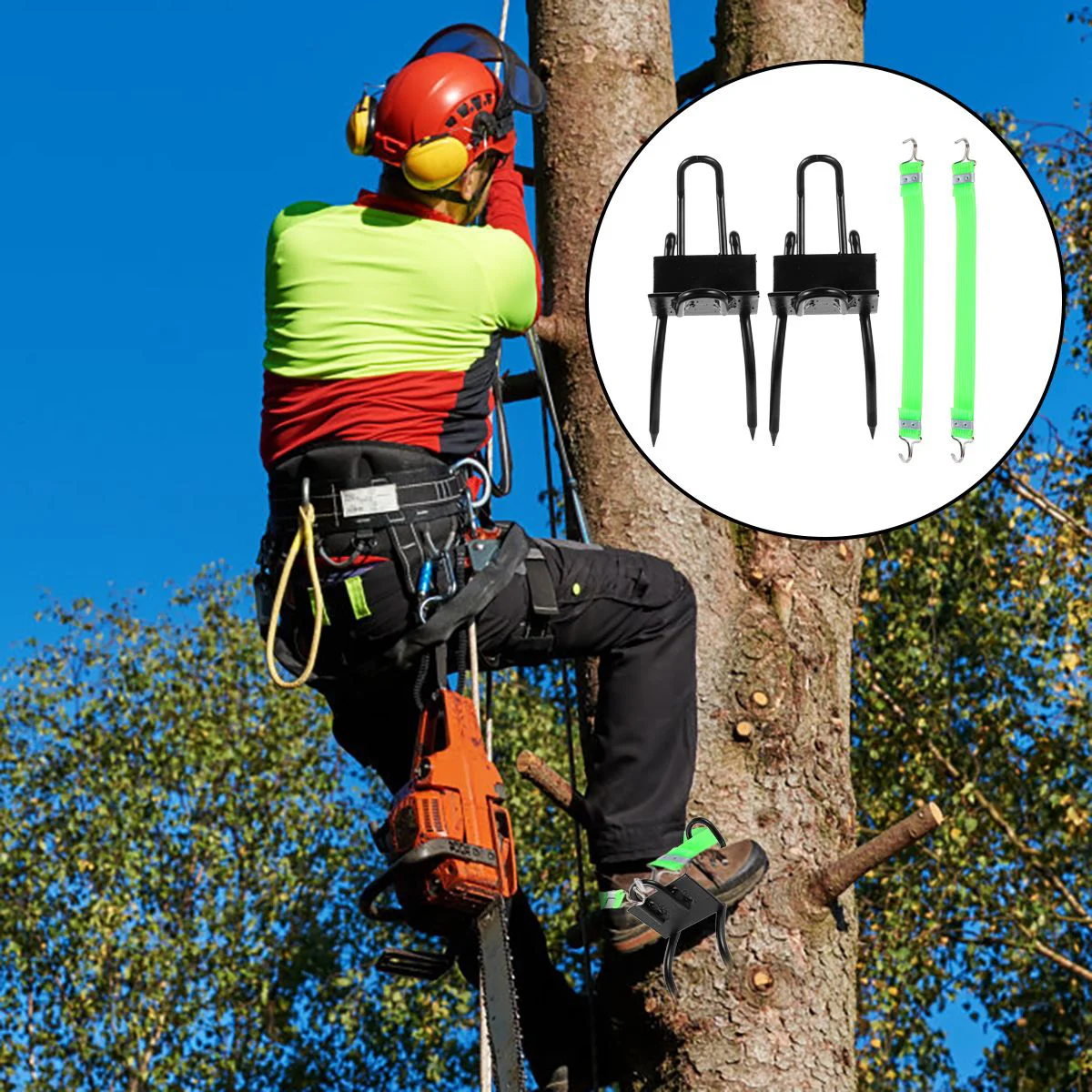 

Tree Climber Set Steel Observation Climbing Spikes Anti Skid Claw Style Pole Climbing Equipments for Men