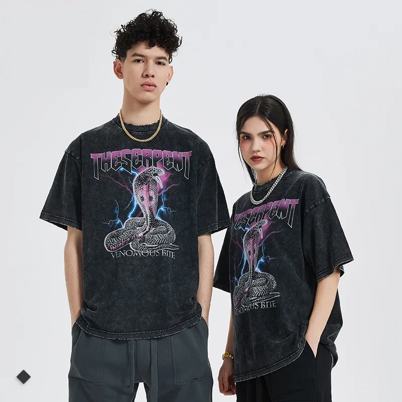 Cobra Print OVERSIZE Streetwear Hip Hop Retro Gothic Snake T-shirt Women's Short Sleeve Wash Cotton Men's T-shirt Men's Pullover
Cobra Print OVERSIZE Streetwear Hip Hop Retro Gothic Snake T-shirt Women's Short Sleeve Wash Cotton Men's T-shirt Men's Pullover