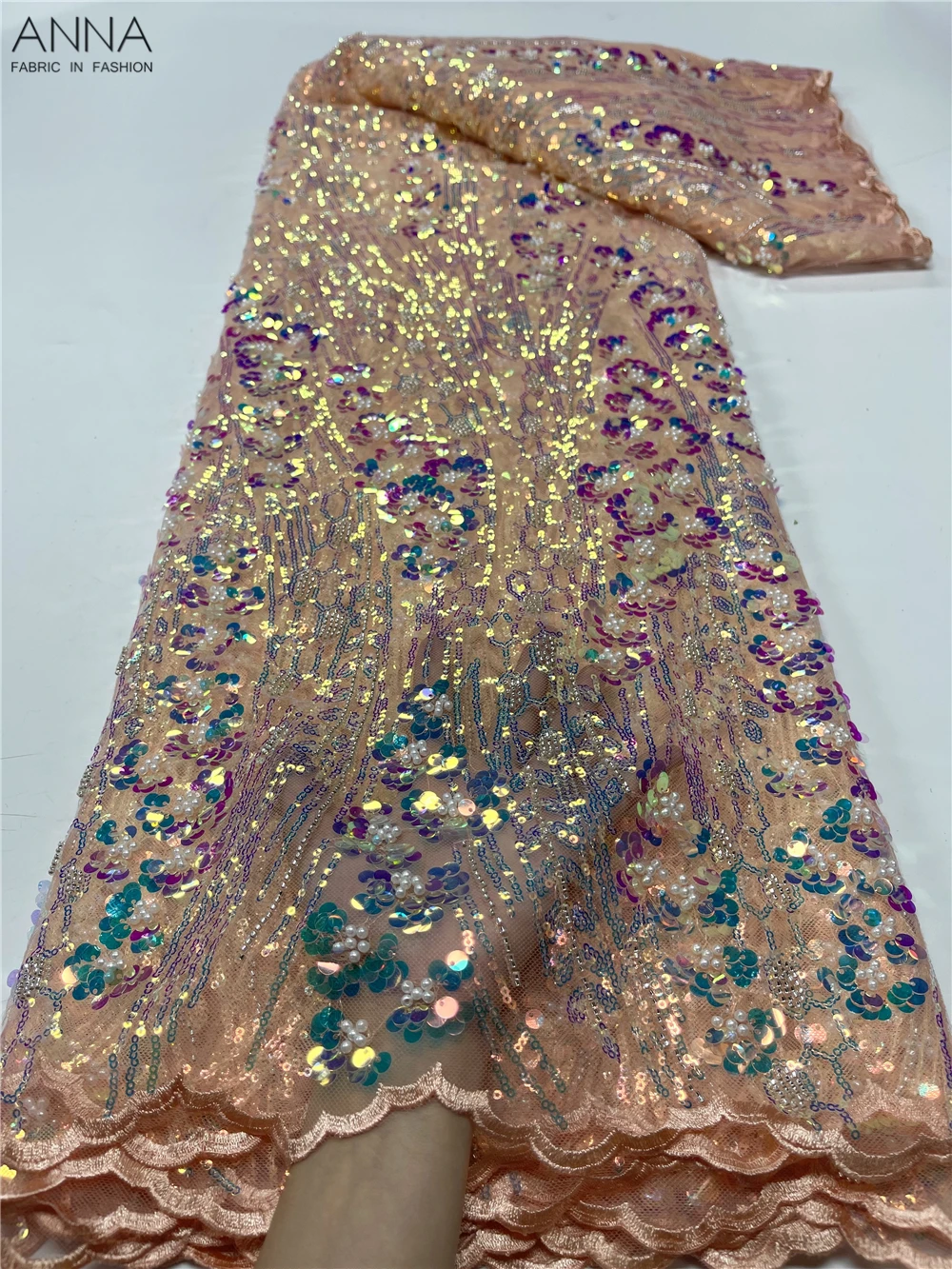 

Африканская кружевная ткань ручной работы из бисера, нигерийская Кружевная Ткань 5 ярдов, французская кружевная ткань с вышивкой для свадебного вечернего платья