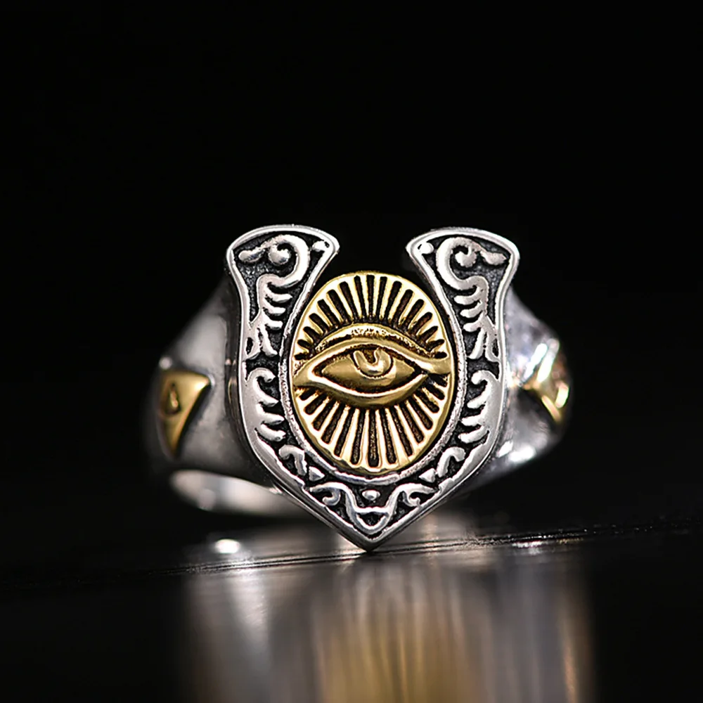 Personality Two Tone Eye of God Rings Eye of Horus Adjustable Finger Ring for Men Women Engagement Wedding Ring Party Jewelry
Personality Two Tone Eye of God Rings Eye of Horus Adjustable Finger Ring for Men Women Engagement Wedding Ring Party Jewelry