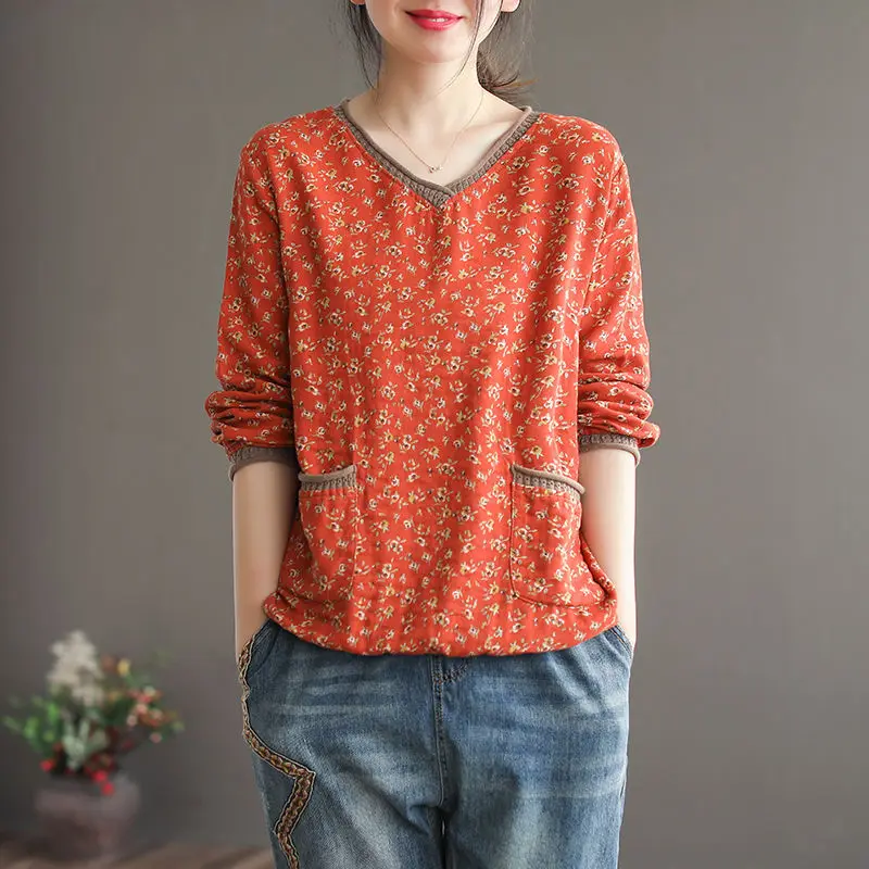 Vintage T Shirt Women Long sleeve Shirt Cotton Linen Stitch V neck Loose Tee Shirt Autumn Clothes Basic Tshirt Ladies Top Casual
Vintage T Shirt Women Long sleeve Shirt Cotton Linen Stitch V neck Loose Tee Shirt Autumn Clothes Basic Tshirt Ladies Top Casual