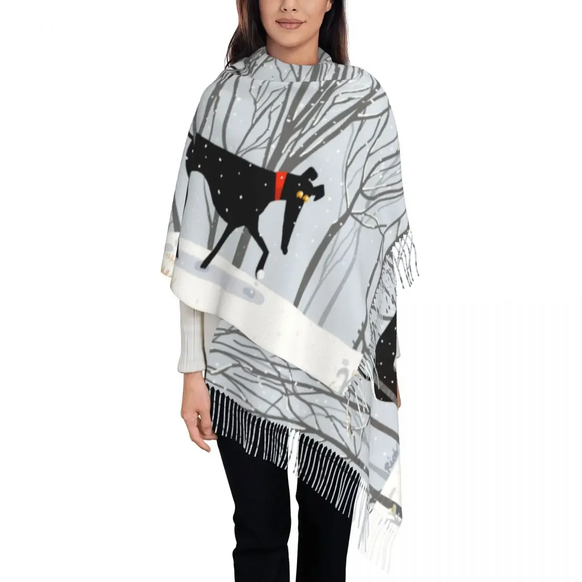 Fashion Winter Hound Tassel Scarf Women Winter Warm Shawls Wraps Female Greyhound Whippet Sighthound Dog Scarves
Fashion Winter Hound Tassel Scarf Women Winter Warm Shawls Wraps Female Greyhound Whippet Sighthound Dog Scarves