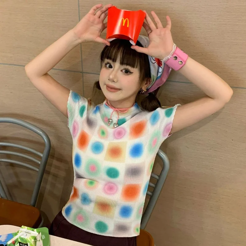High Street Hip Hop Y2K Camisetas Harajuku Women O Neck Slim Summer Sweet Tops Tees Psychedelic Dot Print Tshirts Fashion
High Street Hip Hop Y2K Camisetas Harajuku Women O Neck Slim Summer Sweet Tops Tees Psychedelic Dot Print Tshirts Fashion