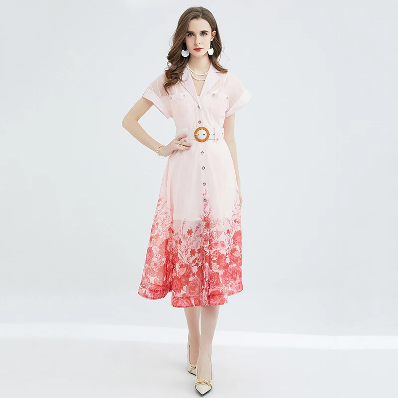Helolis Runway Fashion Designer Vintage Printing Dress For Women Lapel Short Sleeve Lace Up Midi Dresses Fashion Female Summer
Helolis Runway Fashion Designer Vintage Printing Dress For Women Lapel Short Sleeve Lace Up Midi Dresses Fashion Female Summer