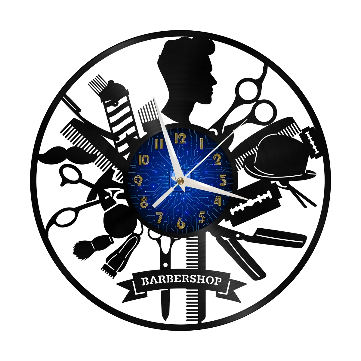 Barber Shop Decor Vinyl Wall Clock, Vinyl Record Clock Wall Art Silent & Non-ticking
Barber Shop Decor Vinyl Wall Clock, Vinyl Record Clock Wall Art Silent & Non-ticking