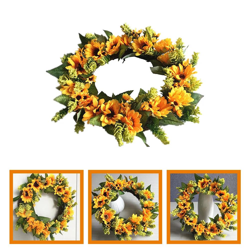 Wall Hanging Decor Door Simulated Sunflower Trim Wreath Silk Cloth Rustic Countryside Style Pendant Decoration
Wall Hanging Decor Door Simulated Sunflower Trim Wreath Silk Cloth Rustic Countryside Style Pendant Decoration