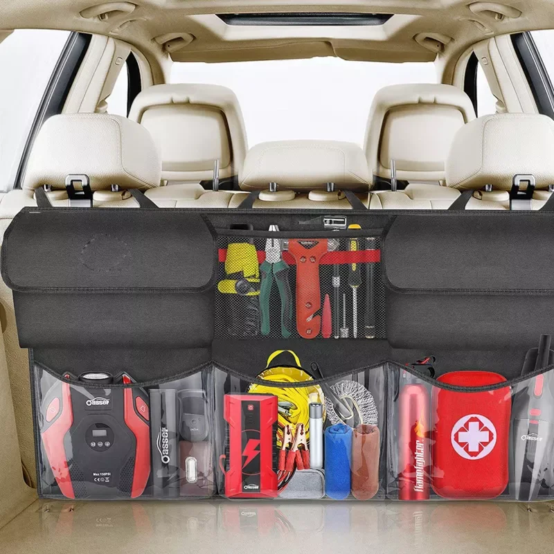Rear Seat Back Storage Bag Multi Hanging Nets 3 Clear Pockets Trunk Case Organizer Stowing Tidying Interior Accessorie Black
Rear Seat Back Storage Bag Multi Hanging Nets 3 Clear Pockets Trunk Case Organizer Stowing Tidying Interior Accessorie Black