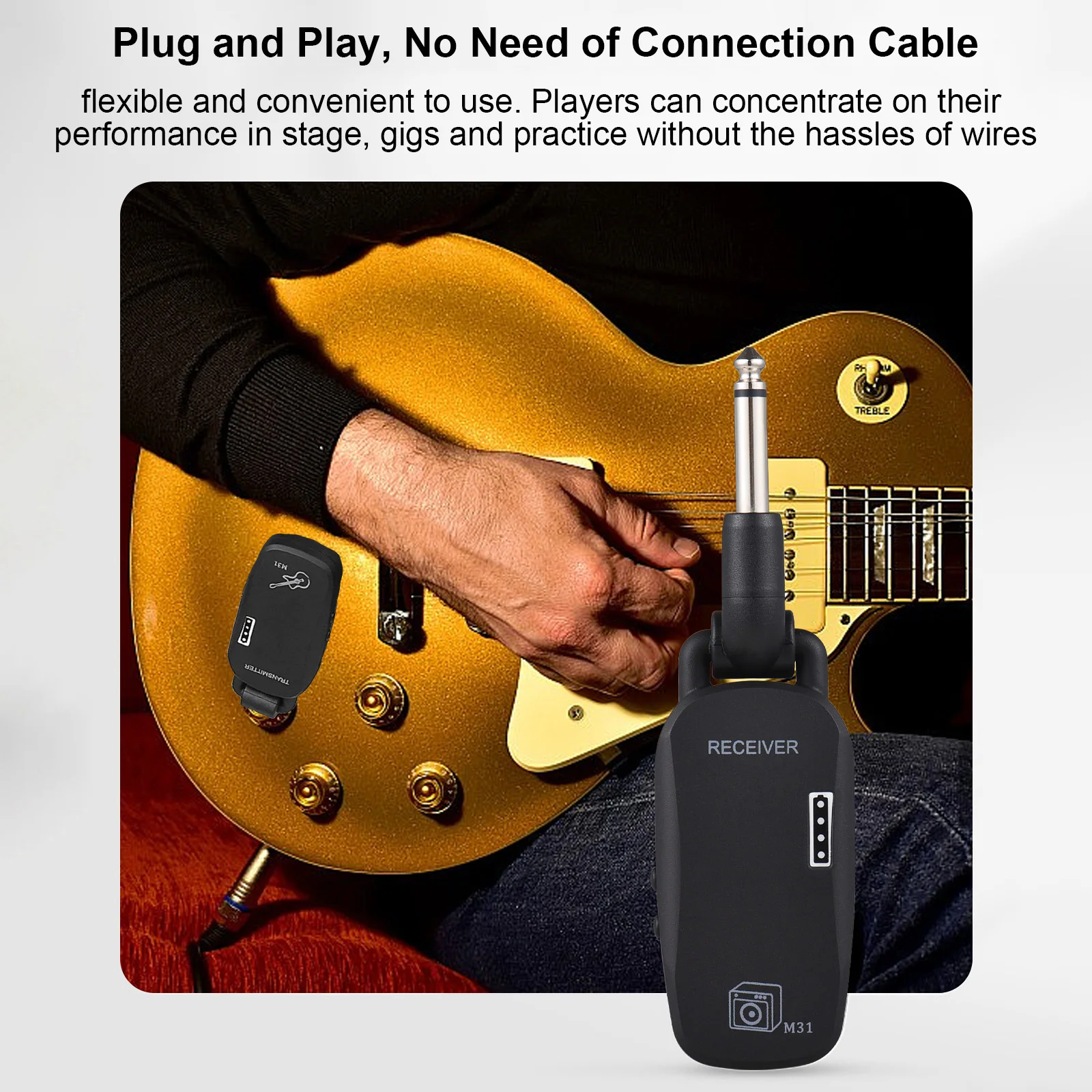 2.4G Wireless Guitar Transmitter Receiver Transceiver System Rechargeable Portable Audio TX RX Electric Guitar Bass Accessories
2.4G Wireless Guitar Transmitter Receiver Transceiver System Rechargeable Portable Audio TX RX Electric Guitar Bass Accessories