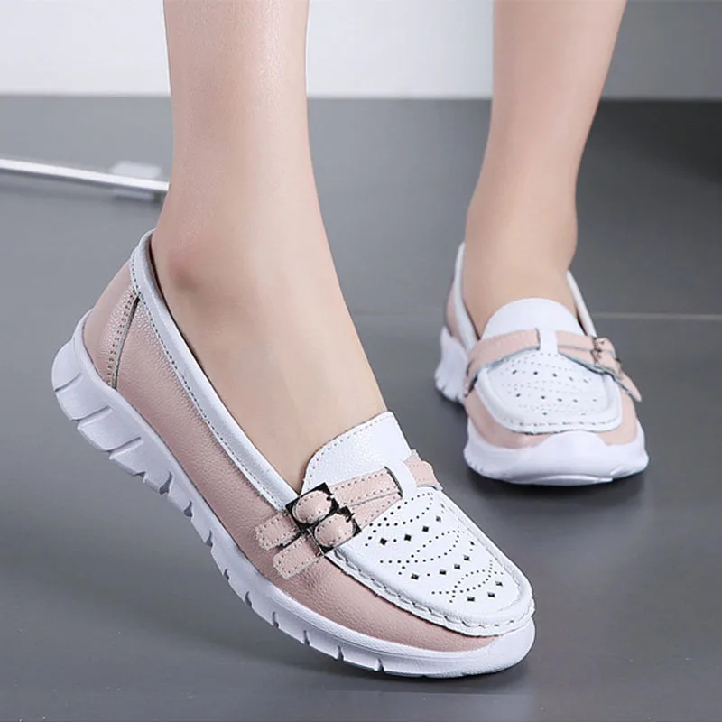 Large Size Women's Shoes Openwork Breathable Leather Casual Shoes Fashion Shallow Slip-on Loafers Daily Soft-soled Casual Shoes
Large Size Women's Shoes Openwork Breathable Leather Casual Shoes Fashion Shallow Slip-on Loafers Daily Soft-soled Casual Shoes