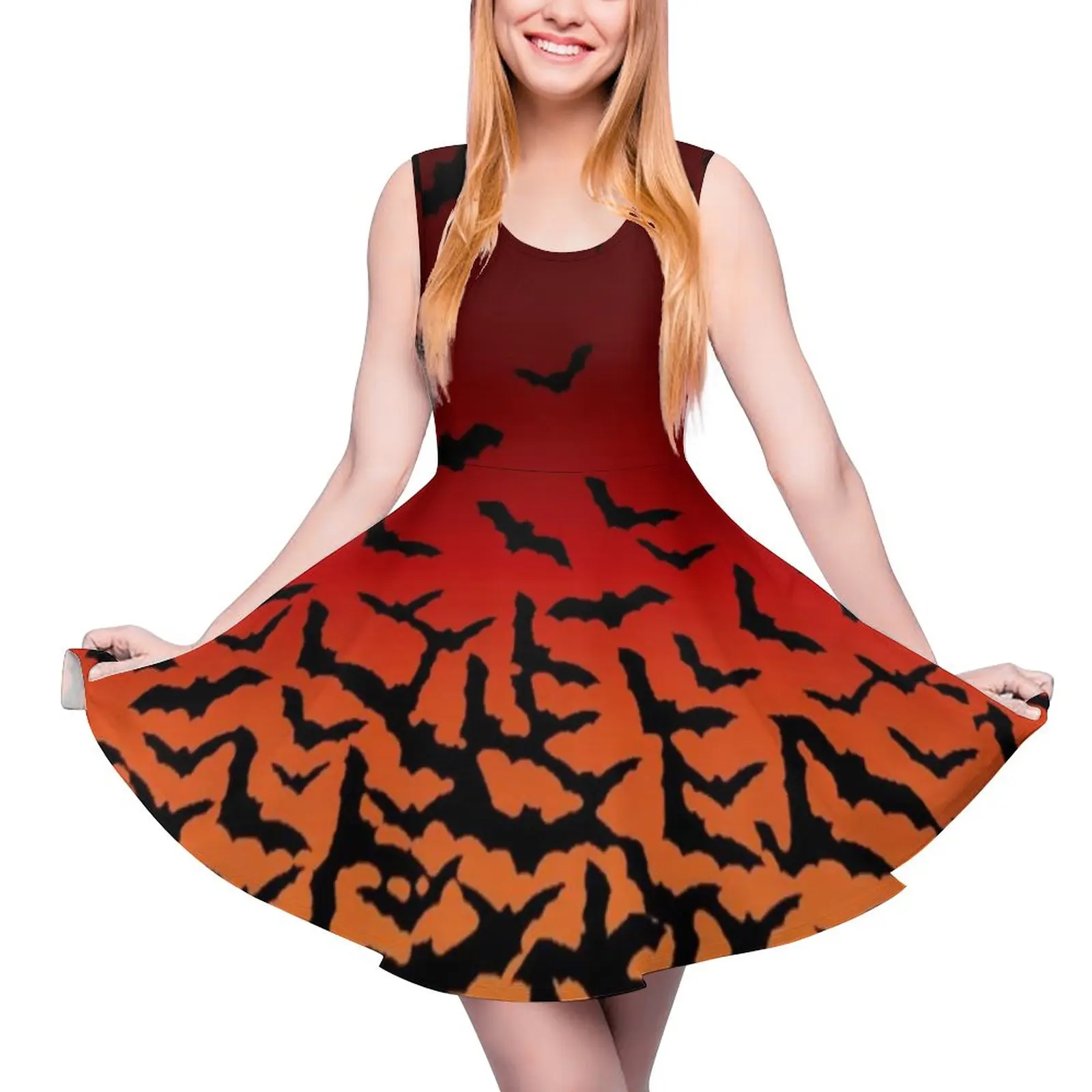 Bat Sunset Dress Spooky Animal Print Boho Beach Dresses High Waist Simple Skate Dress Womens Printed Clothing Gift Idea
Bat Sunset Dress Spooky Animal Print Boho Beach Dresses High Waist Simple Skate Dress Womens Printed Clothing Gift Idea