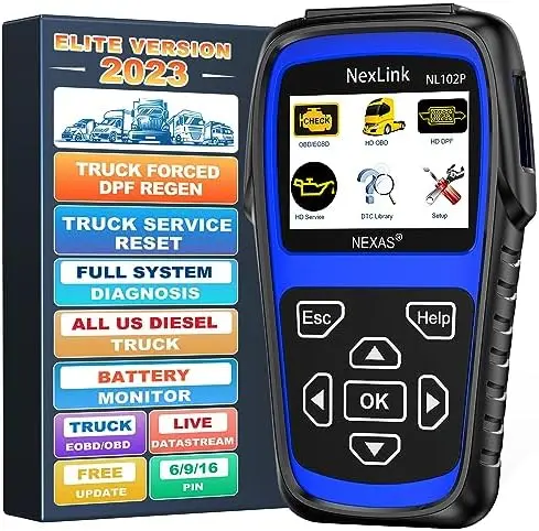 

Plus Full Systems Heavy Duty Truck Scan Tool DPF Regeneration Tool HDOBD/EOBD/OBD Diagnostic Scanner with Oil Reset Sensor Calib