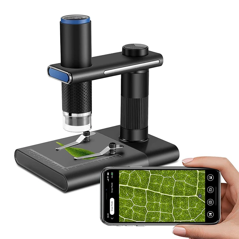 

Микроскоп для телефона с Wi-Fi и камерой, 50-1000X Портативный Ручной USB цифровой микроскоп с регулируемой подставкой, совместимый