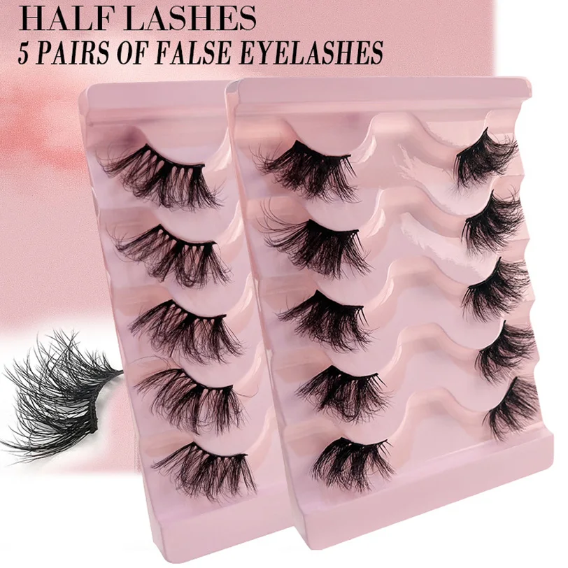5 Pairs Half Eyelash Transparent Stalk Faux Mink Lashes Reusable False Eyelashes Natural Fluffy Fake Eye Lashes Makeup Extension
5 Pairs Half Eyelash Transparent Stalk Faux Mink Lashes Reusable False Eyelashes Natural Fluffy Fake Eye Lashes Makeup Extension