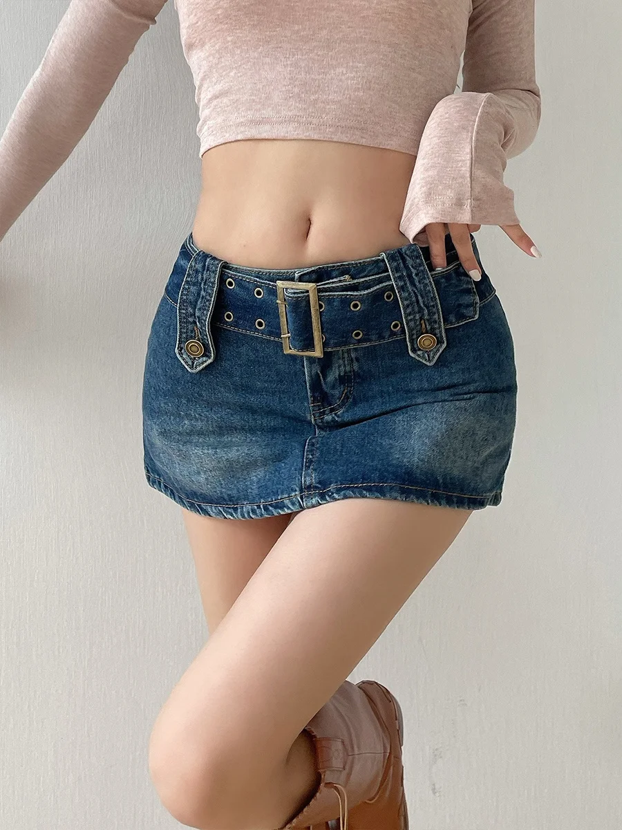 Spicy Girl Sexy TVVOVVIN Belt High Waist Slim Fit Ultra Short Denim Short Skirt Low Waist Wrap Hip Short Half Skirt QH42
Spicy Girl Sexy TVVOVVIN Belt High Waist Slim Fit Ultra Short Denim Short Skirt Low Waist Wrap Hip Short Half Skirt QH42