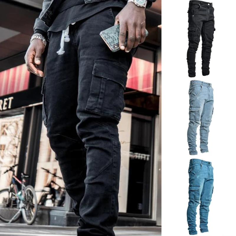 Jeans Men Pants Wash Solid Color Multi Pockets Denim Mid Waist Cargo Jeans Plus Size Fahsion Casual Trousers Male Daily Wear
Jeans Men Pants Wash Solid Color Multi Pockets Denim Mid Waist Cargo Jeans Plus Size Fahsion Casual Trousers Male Daily Wear