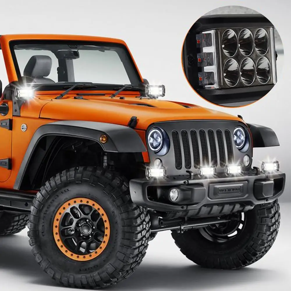 1X 4Inch 60W Work Light Bar Cube Side Shooter Pod White & Amber Strobe Lamp SUV Truck High Quality Aluminum Alloy Car Work Light
1X 4Inch 60W Work Light Bar Cube Side Shooter Pod White & Amber Strobe Lamp SUV Truck High Quality Aluminum Alloy Car Work Light