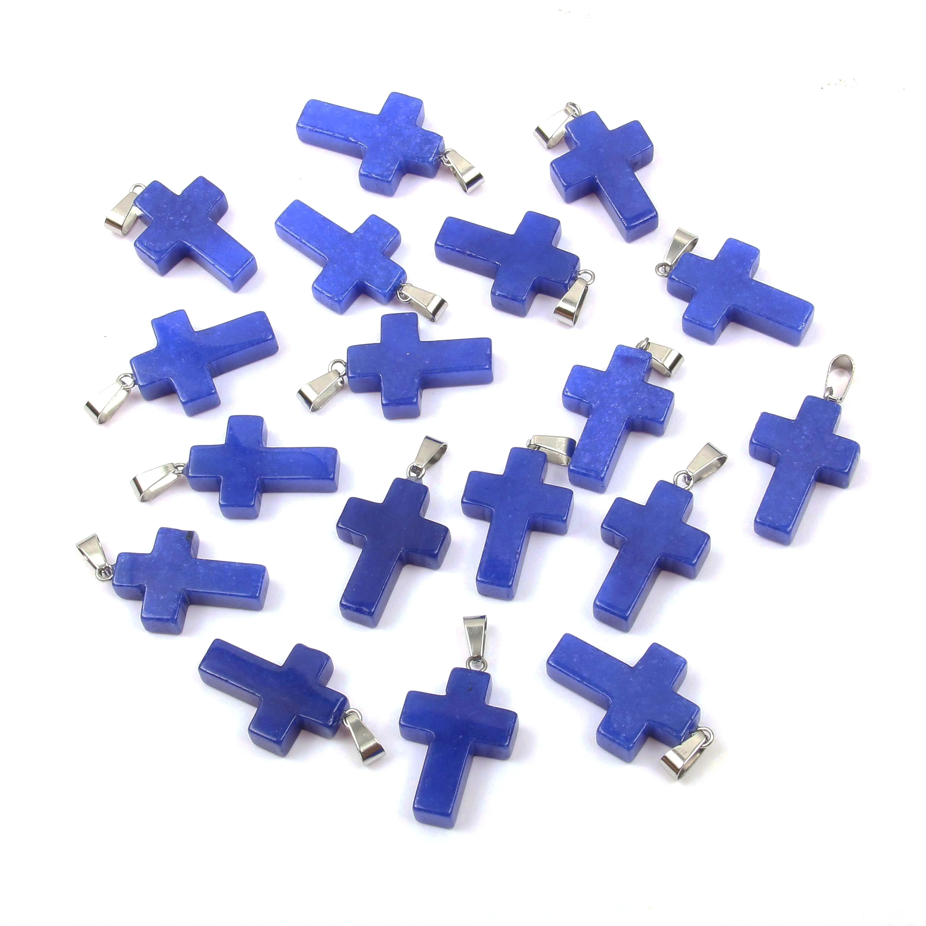 Natural Stone Dyed Lapis Lazuli Cross Pendant Jewelry MakingDIY Necklace Earring Accessorie Religion Charm Gift Wholesale18x25mm
Natural Stone Dyed Lapis Lazuli Cross Pendant Jewelry MakingDIY Necklace Earring Accessorie Religion Charm Gift Wholesale18x25mm