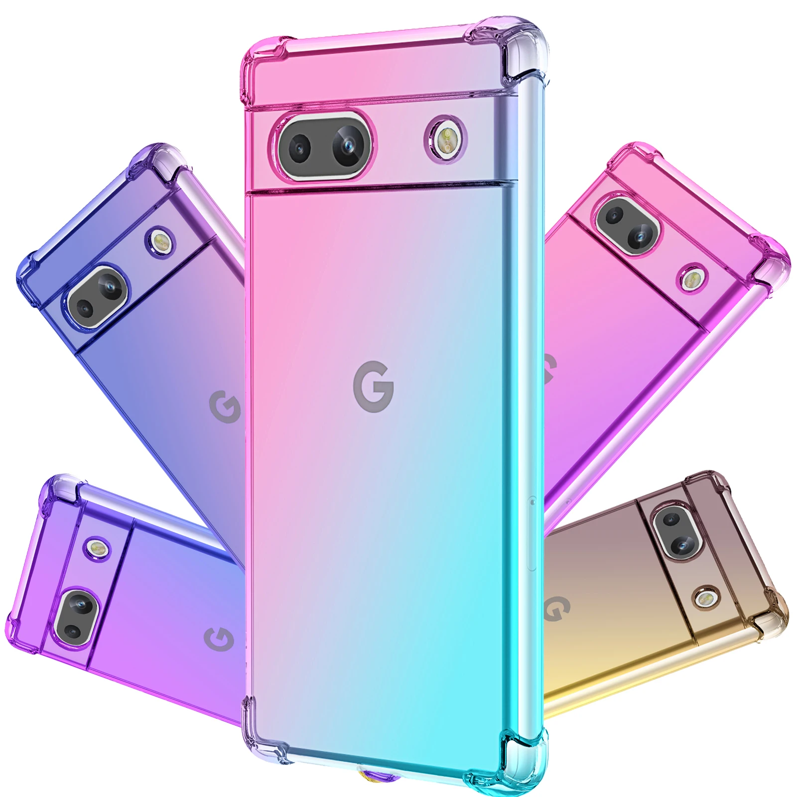 For Google Pixel 7A 6 7 Pro 6A 6XL Phone Case,Hybrid Cute Gradient TPU Bumper Shock Absorption Flexible Drop Protection Cover
For Google Pixel 7A 6 7 Pro 6A 6XL Phone Case,Hybrid Cute Gradient TPU Bumper Shock Absorption Flexible Drop Protection Cover